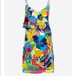 JCrew Tropical Print Ruffle dress